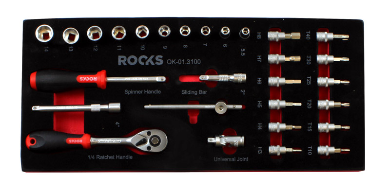 ROOKS Zestaw narzędziowy 1/4" 28 elementów OK-01.3100