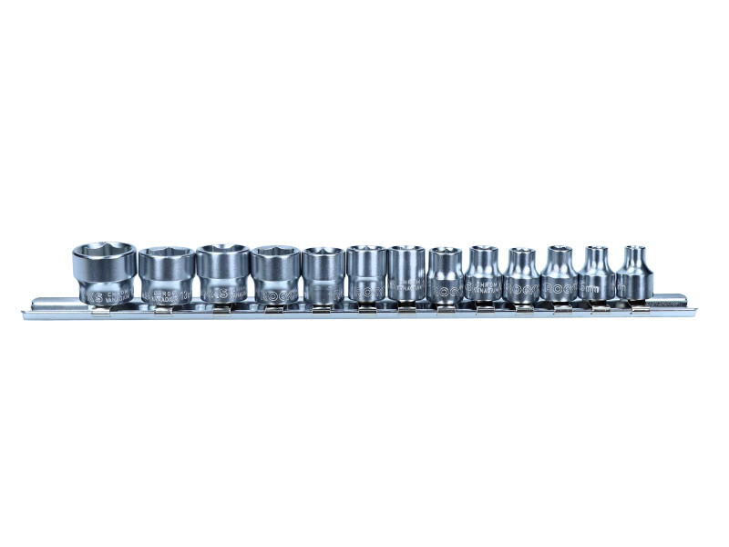 ROOKS Zestaw nasadek SLIM na szynie 1/4"  4-14 mm 13 elementów OK-01.5601