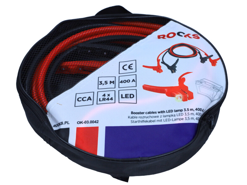 ROOKS Kable rozruchowe z lampką 3,5 m 400A CCA OK-03.0042