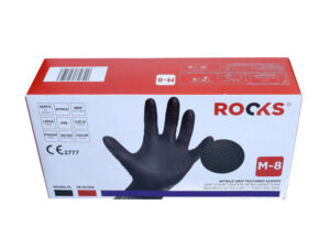 ROOKS Nitrilhandschuhe M GRIP STRONG, schwarz, 50 Stück