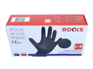 ROOKS Nitrilhandschuhe L GRIP STRONG, schwarz, 50 Stück